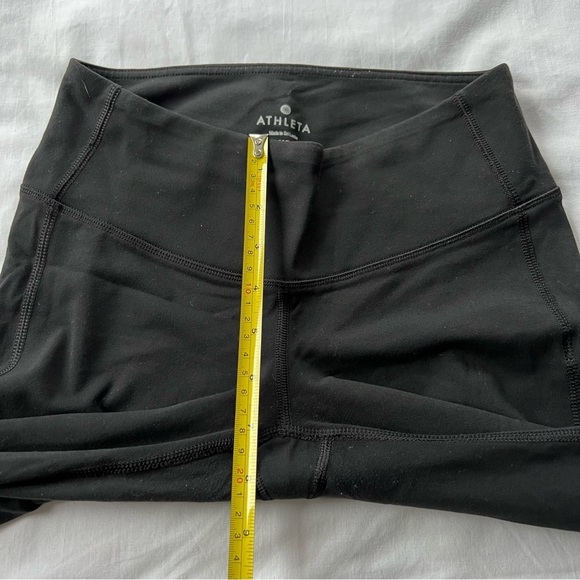 Athleta cropped crisscrossed lattice ankle Capri leggings black 9647 - Picture 10 of 12